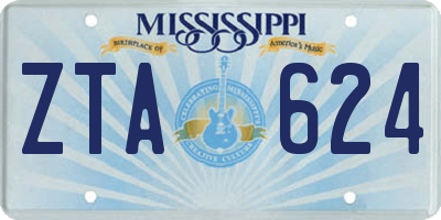 MS license plate ZTA624