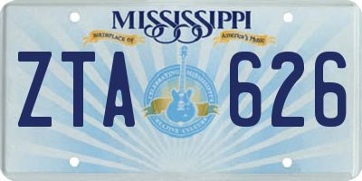 MS license plate ZTA626