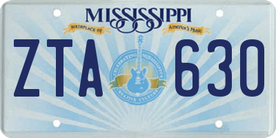 MS license plate ZTA630