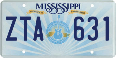 MS license plate ZTA631