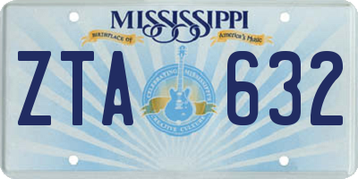 MS license plate ZTA632