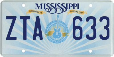 MS license plate ZTA633