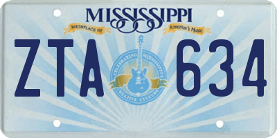 MS license plate ZTA634