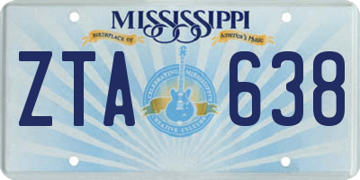 MS license plate ZTA638