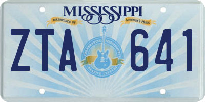 MS license plate ZTA641