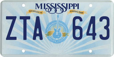 MS license plate ZTA643