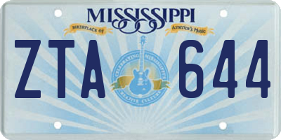 MS license plate ZTA644