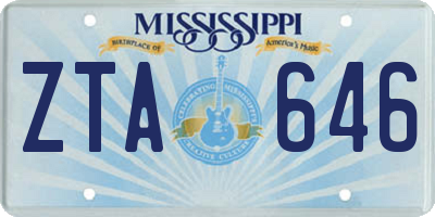 MS license plate ZTA646