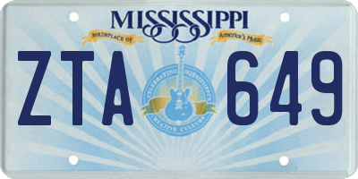 MS license plate ZTA649