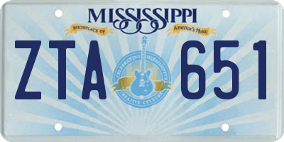 MS license plate ZTA651