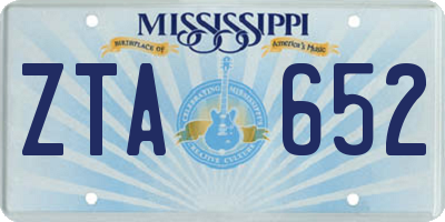 MS license plate ZTA652
