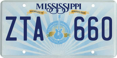 MS license plate ZTA660