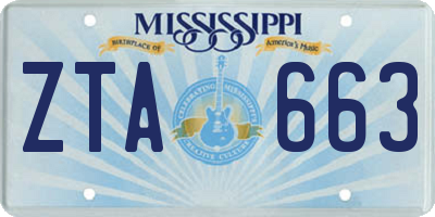 MS license plate ZTA663
