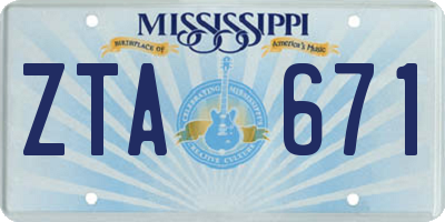 MS license plate ZTA671