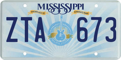MS license plate ZTA673