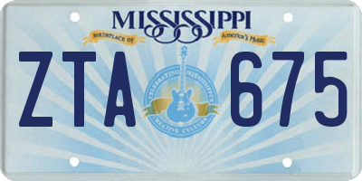 MS license plate ZTA675