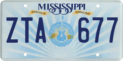 MS license plate ZTA677