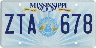 MS license plate ZTA678