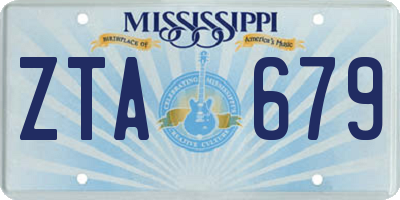 MS license plate ZTA679