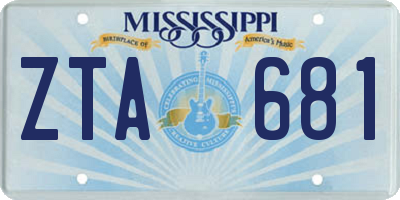 MS license plate ZTA681