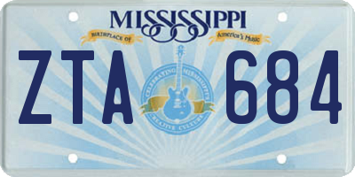 MS license plate ZTA684