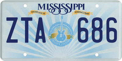 MS license plate ZTA686