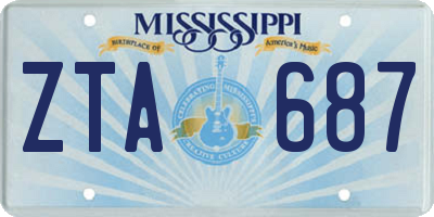 MS license plate ZTA687