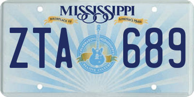 MS license plate ZTA689