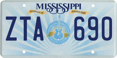 MS license plate ZTA690