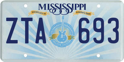 MS license plate ZTA693