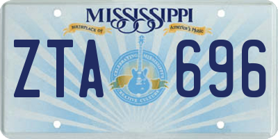 MS license plate ZTA696