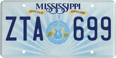 MS license plate ZTA699