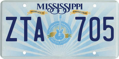 MS license plate ZTA705
