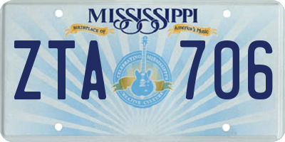 MS license plate ZTA706