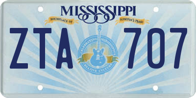 MS license plate ZTA707
