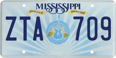 MS license plate ZTA709