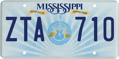 MS license plate ZTA710