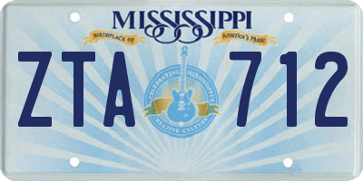 MS license plate ZTA712