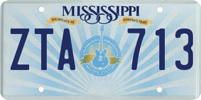 MS license plate ZTA713