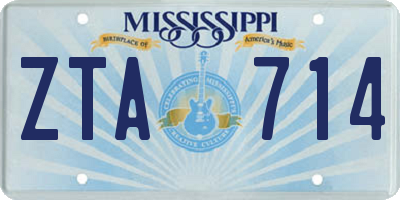 MS license plate ZTA714