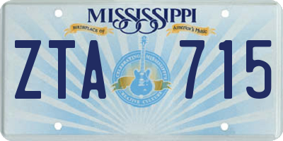 MS license plate ZTA715