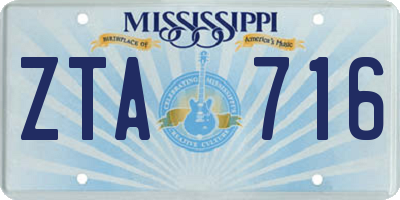 MS license plate ZTA716