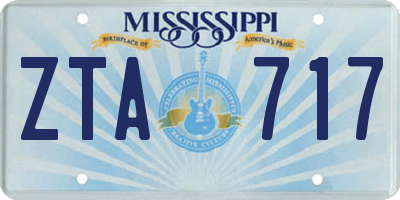 MS license plate ZTA717