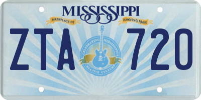 MS license plate ZTA720