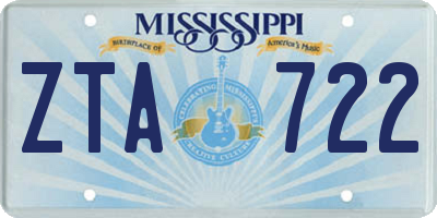 MS license plate ZTA722