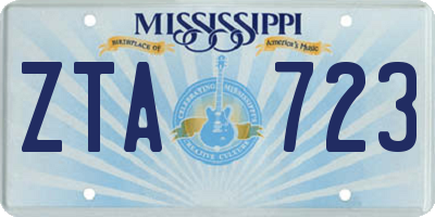 MS license plate ZTA723