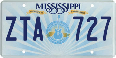 MS license plate ZTA727