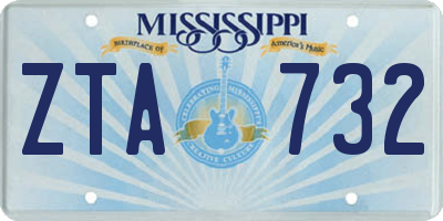 MS license plate ZTA732