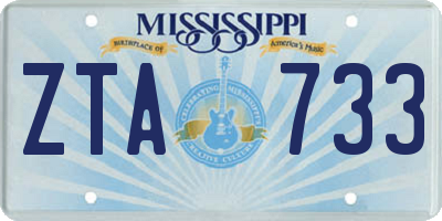 MS license plate ZTA733