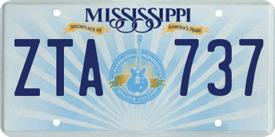 MS license plate ZTA737
